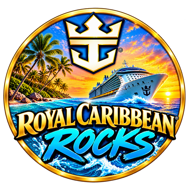 Royal Caribbean Rocks! tropical cruise emblem